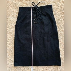 Sonia Rykiel black high-waisted knee length wool skirt size 38